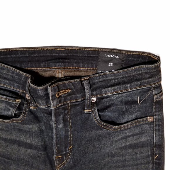 Wmn's VINCE Dark Blue Distressed Jeans (Size 25) - Picture 7 of 11